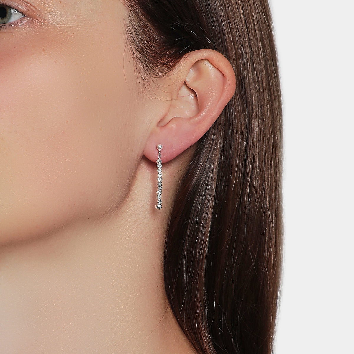 Natural silver dangling earrings ref. LC93