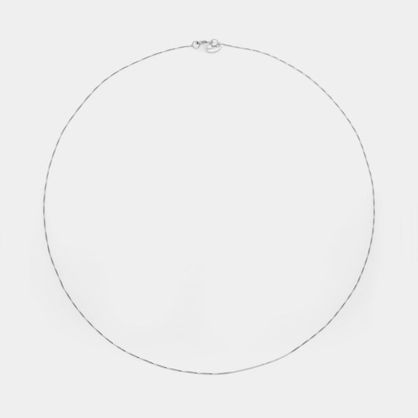 VENETIAN link chain in rhodium-plated silver