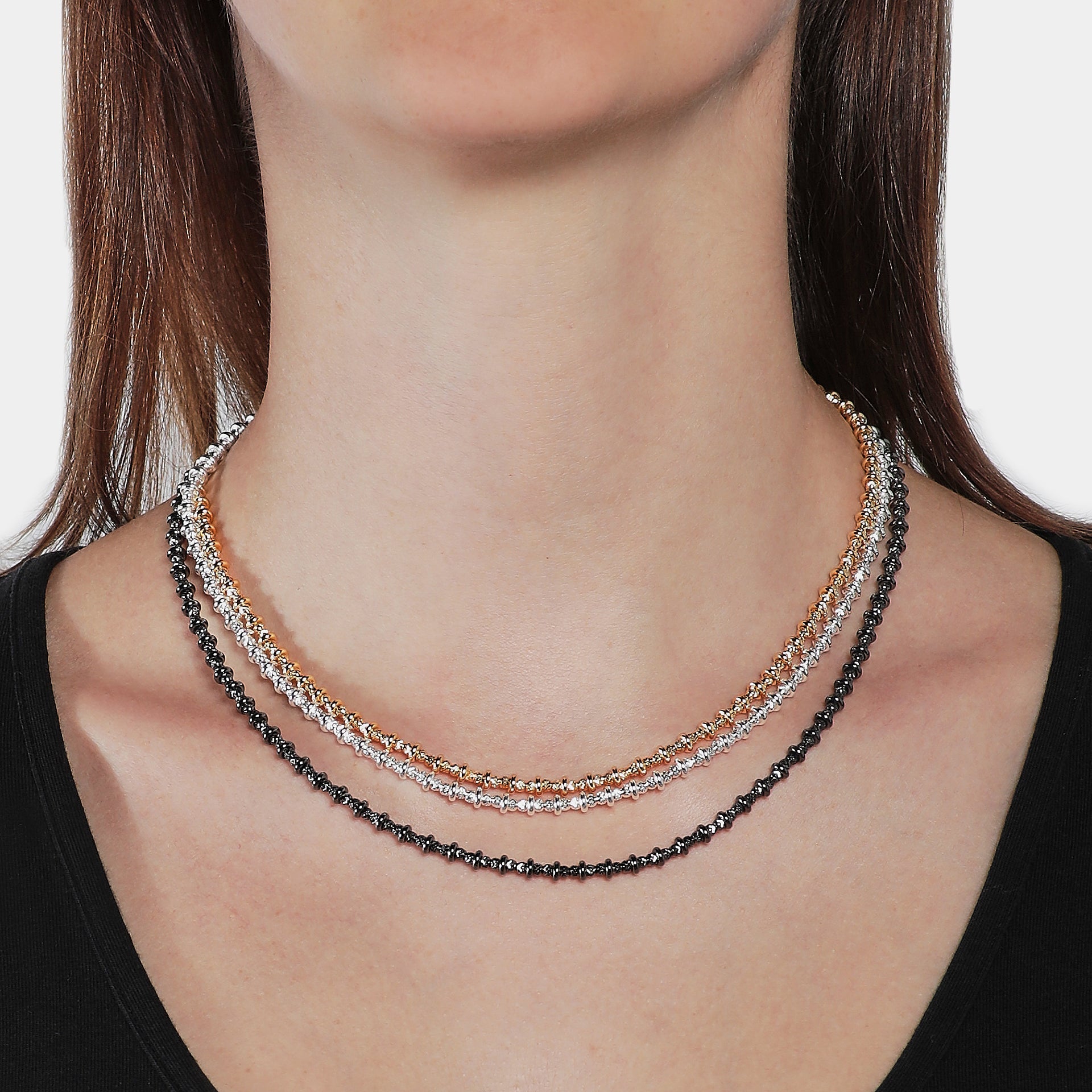 Natural silver necklace ref. LC9