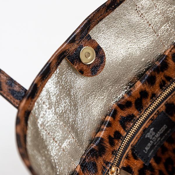 LEOPARD MAXI - Maxi shopping bag in animal print leather