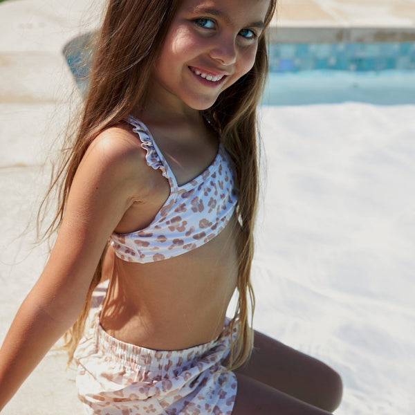 Leopard | Beige Girls UV Bikini