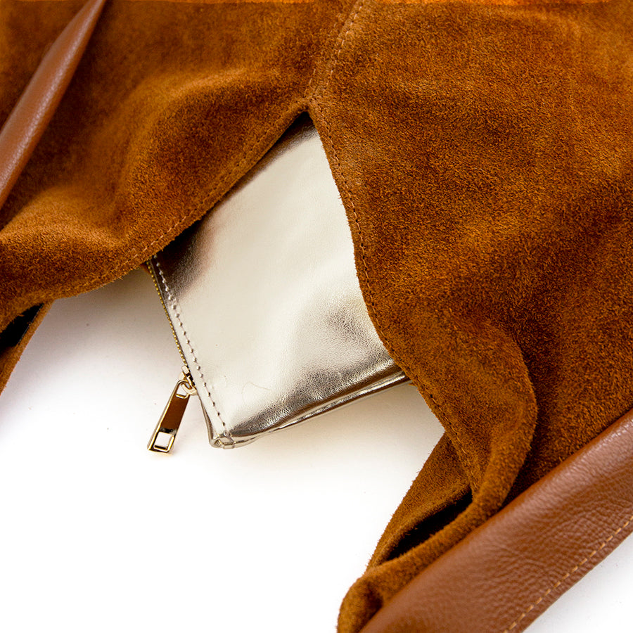 LIANA - Suede and leather bag