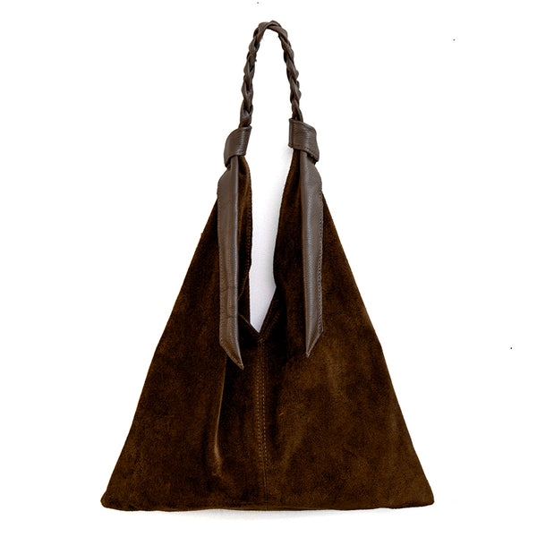 LIANA - Suede and mocha leather bag