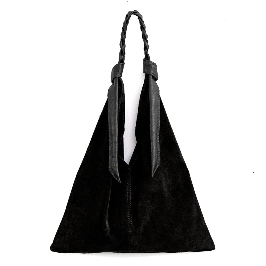 LIANA - Black Suede and Leather Bag