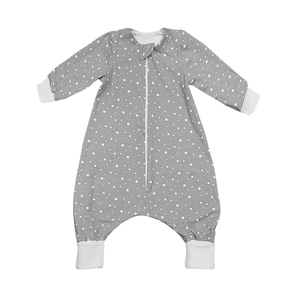 Tanja two-layer sleeping bag with legs and sleeves - White stars on grey background
