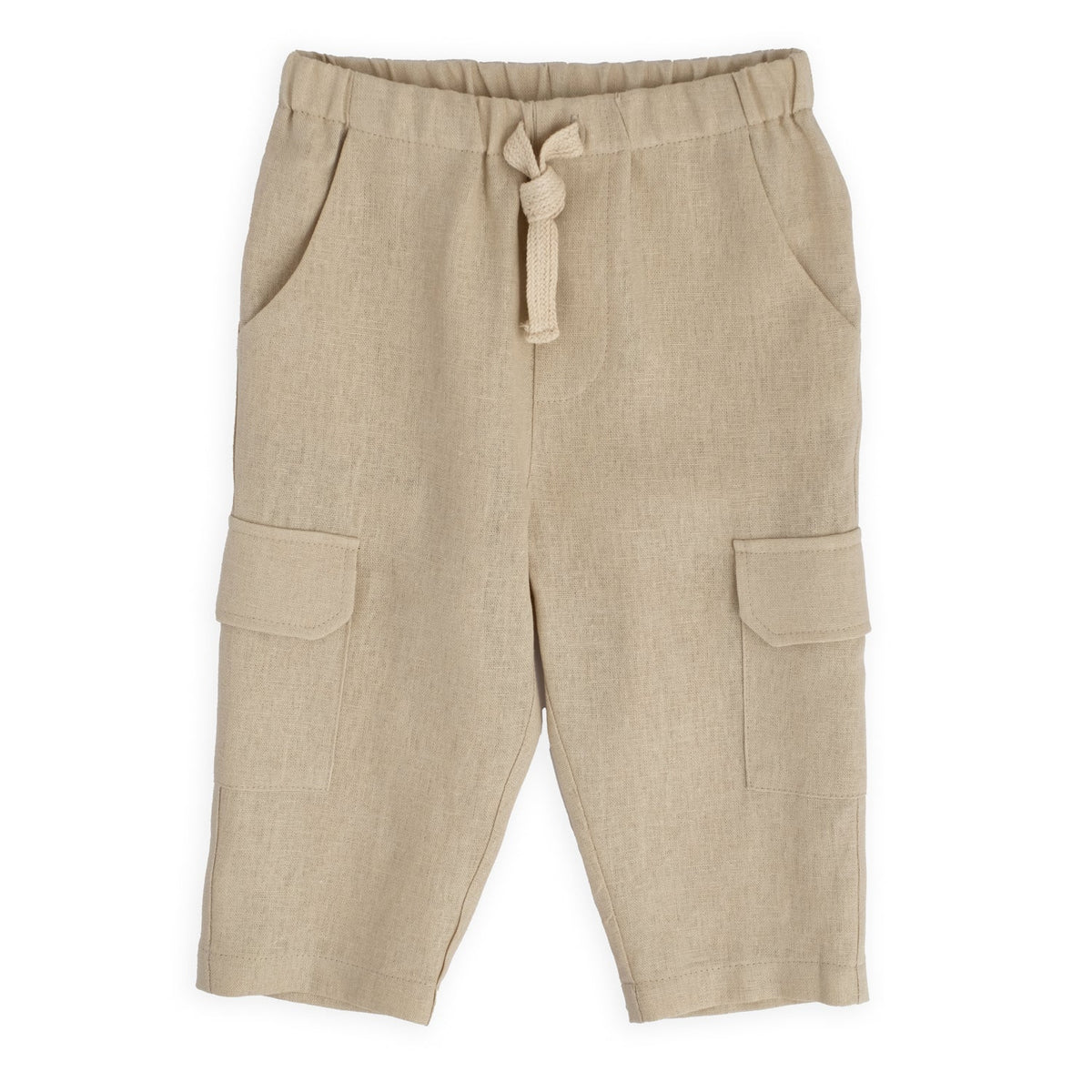 PANTALONE IN LINO CON TASCONI