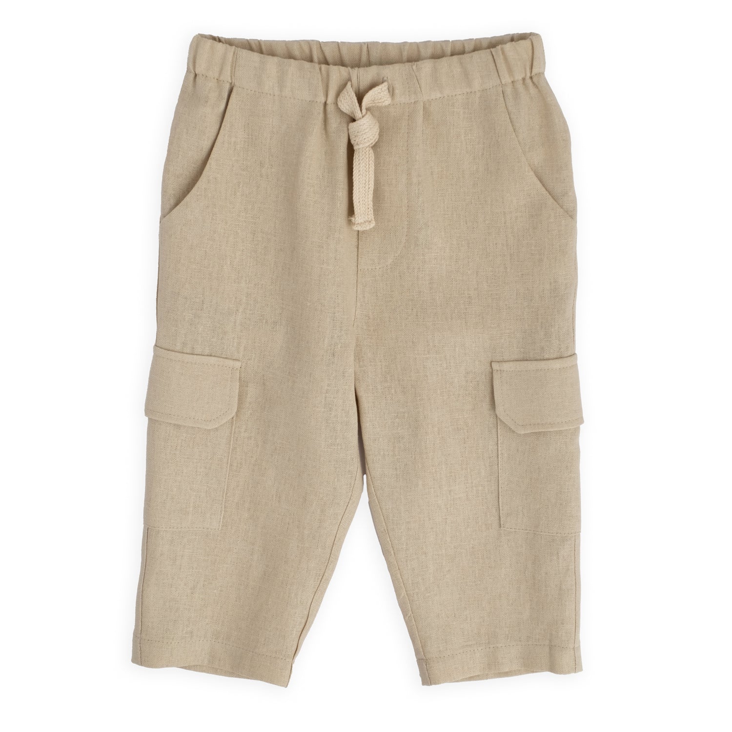 PANTALONE IN LINO CON TASCONI
