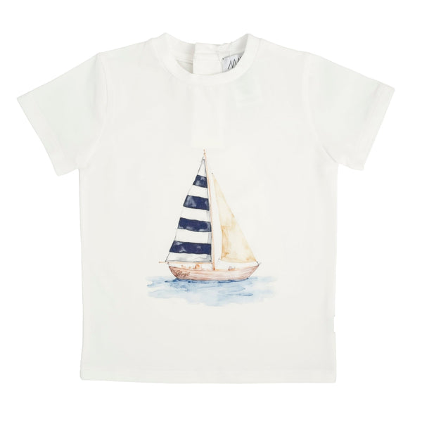 T-SHIRT STAMPA BARCA A VELA