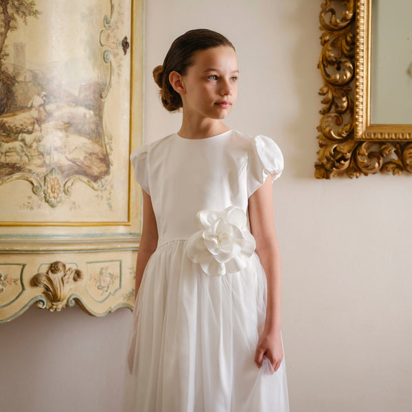 ABITO IN RASO GONNA ASIMMETRICA