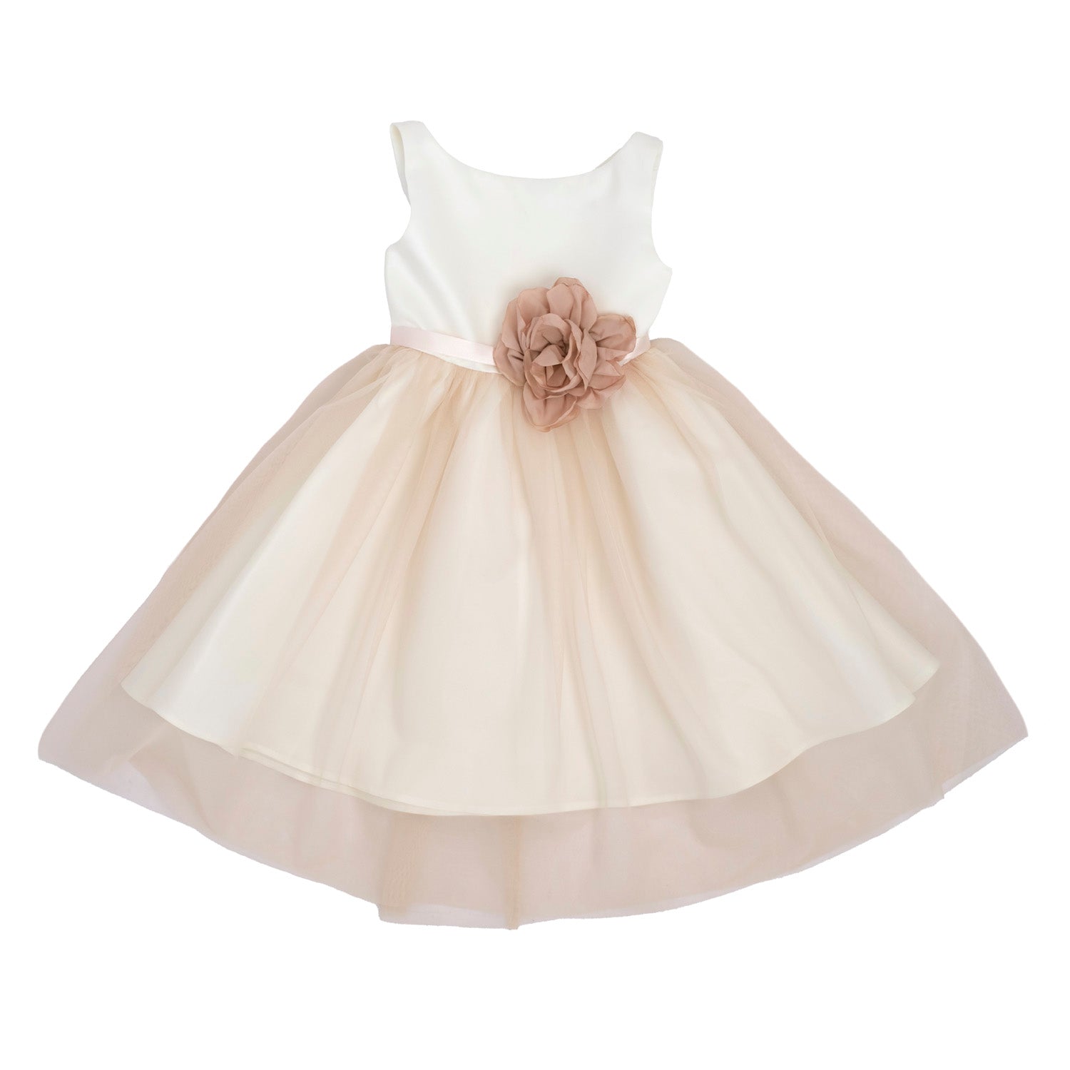 ABITO IN RASO CON GONNA TULLE