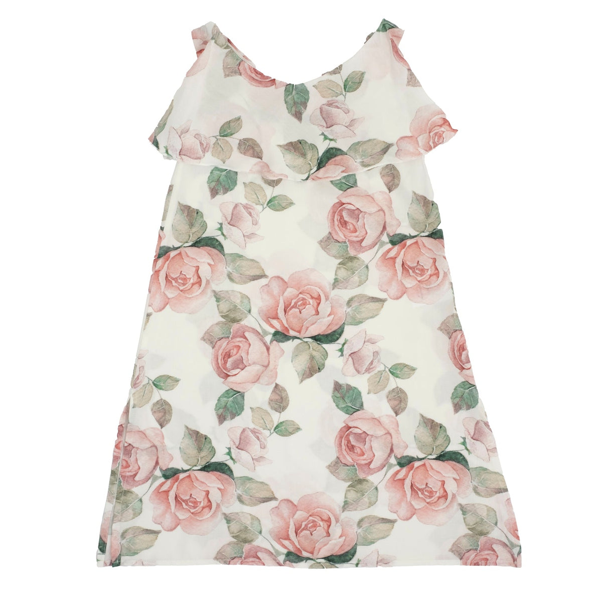 ABITO LUNGO STAMPA ROSE