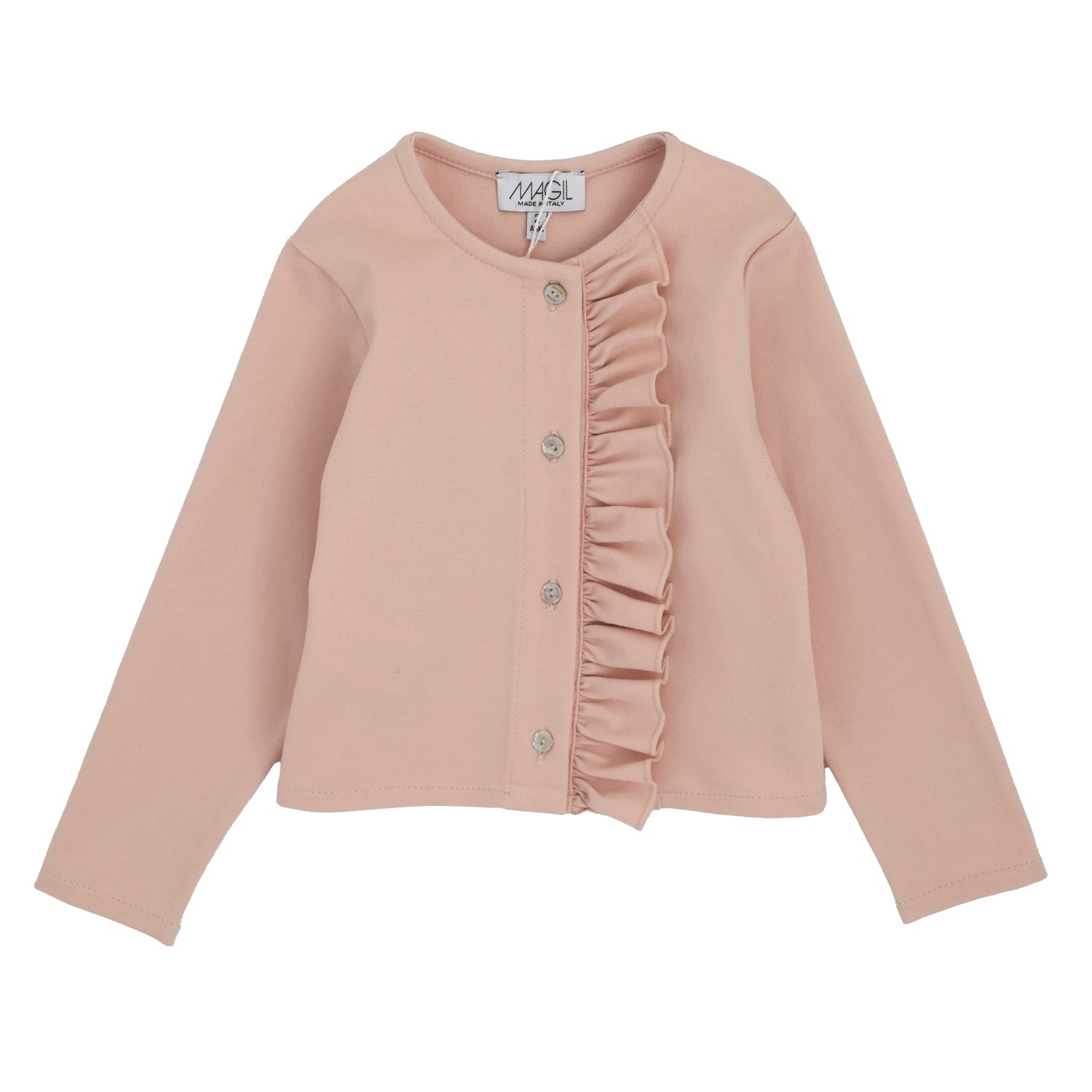 CARDIGAN PUNTO MILANO CON ROUCHES
