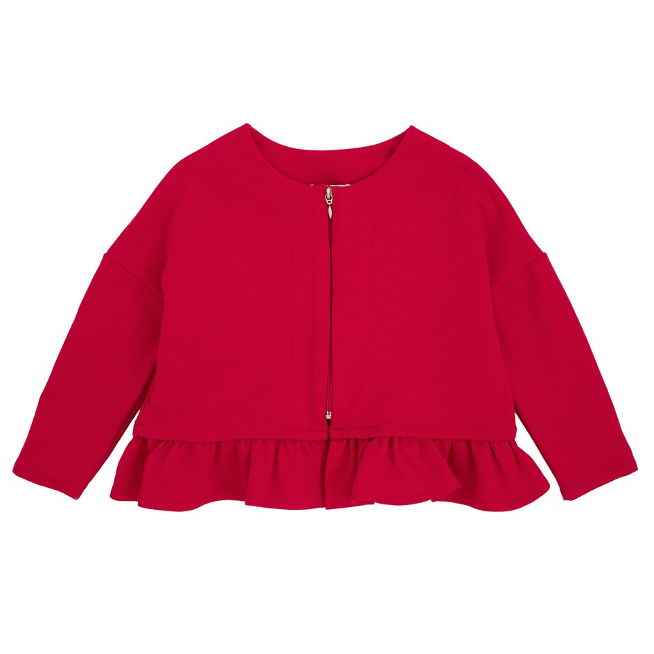 FLEECE JACKET WITH RUFFLE