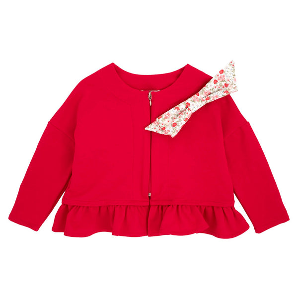 FLEECE JACKET WITH RUFFLE