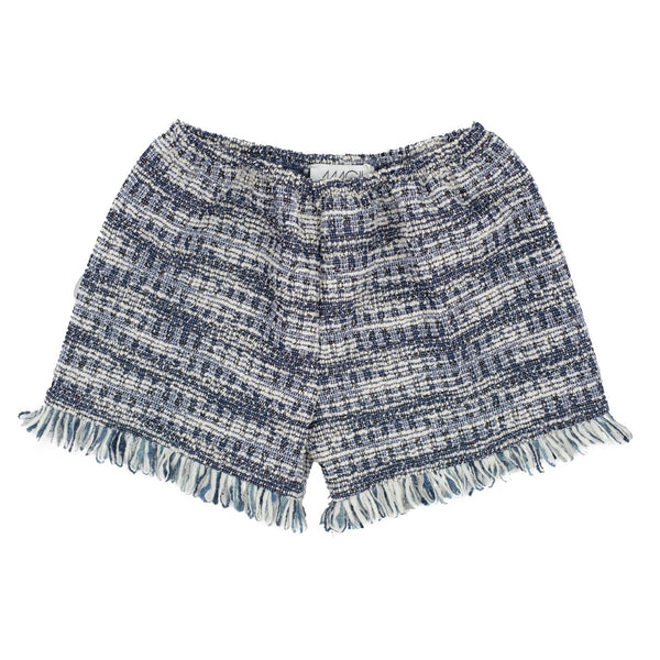 SHORTS FELPINA TIPO CHANEL CON FRANGIA