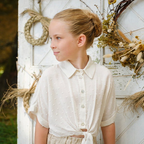 CAMICIA CROP PLUMETIS