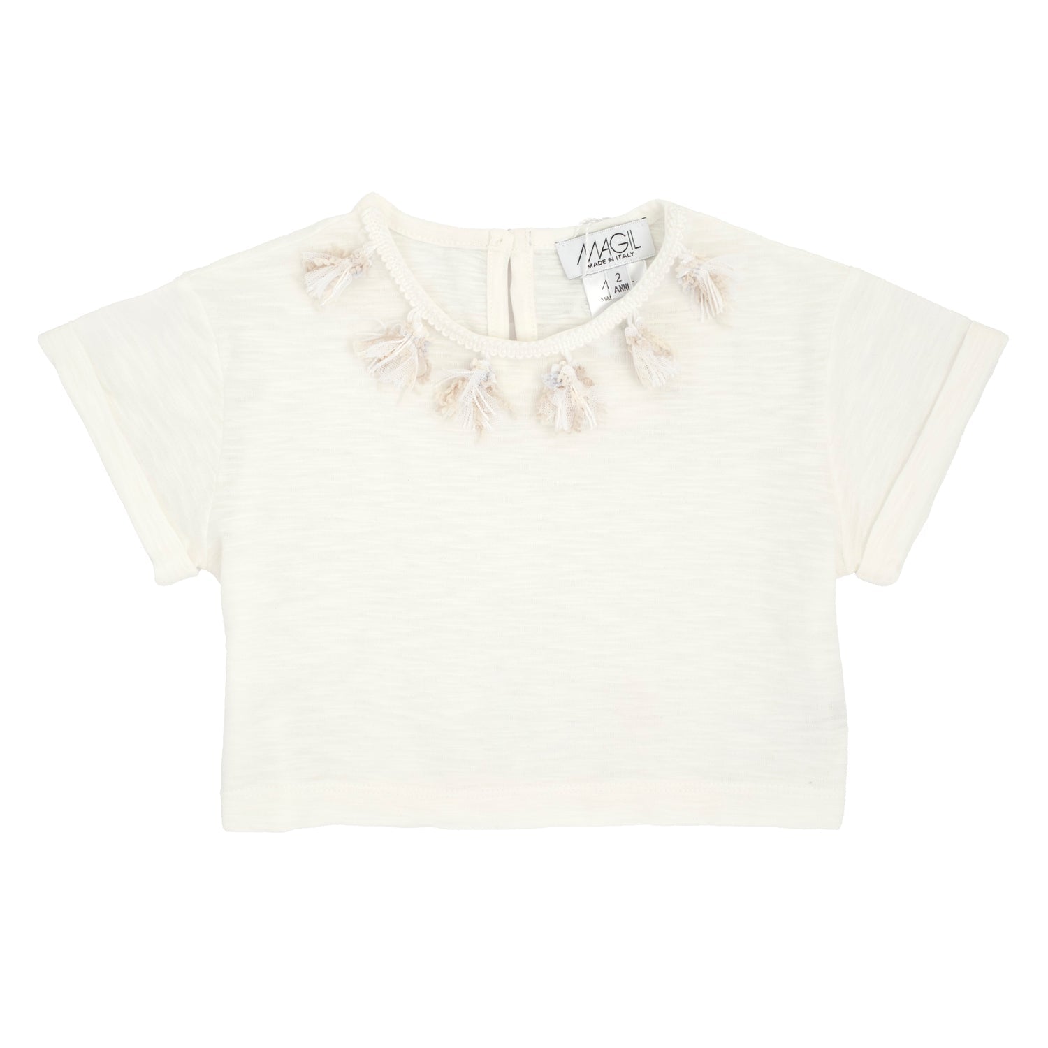 T-SHIRT CROPPED CON FRANGIA