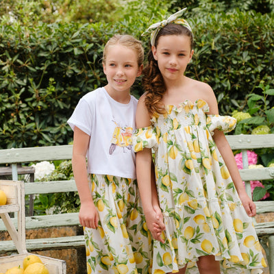 T-SHIRT CROPPED STAMPA VESPA E LIMONI