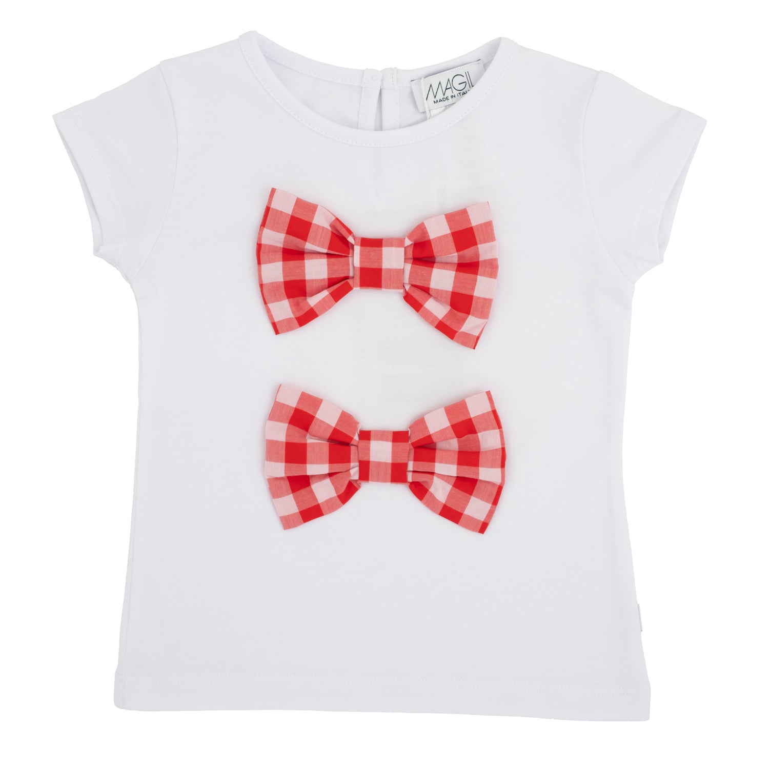 T-SHIRT CON FIOCCHI VICHY