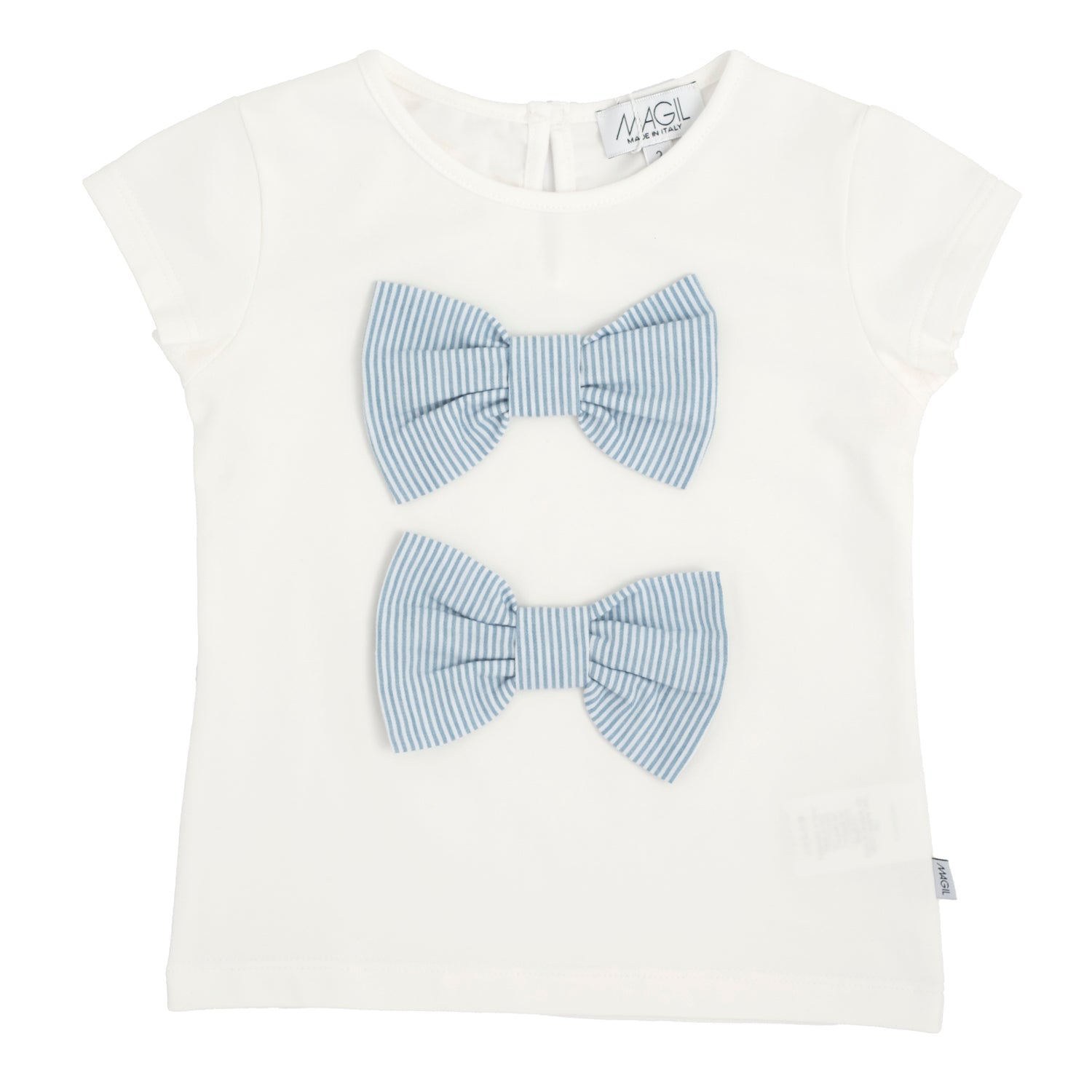T-SHIRT CON FIOCCHI RIGATI