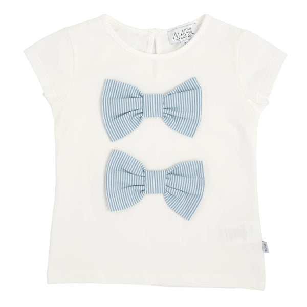 T-SHIRT CON FIOCCHI RIGATI