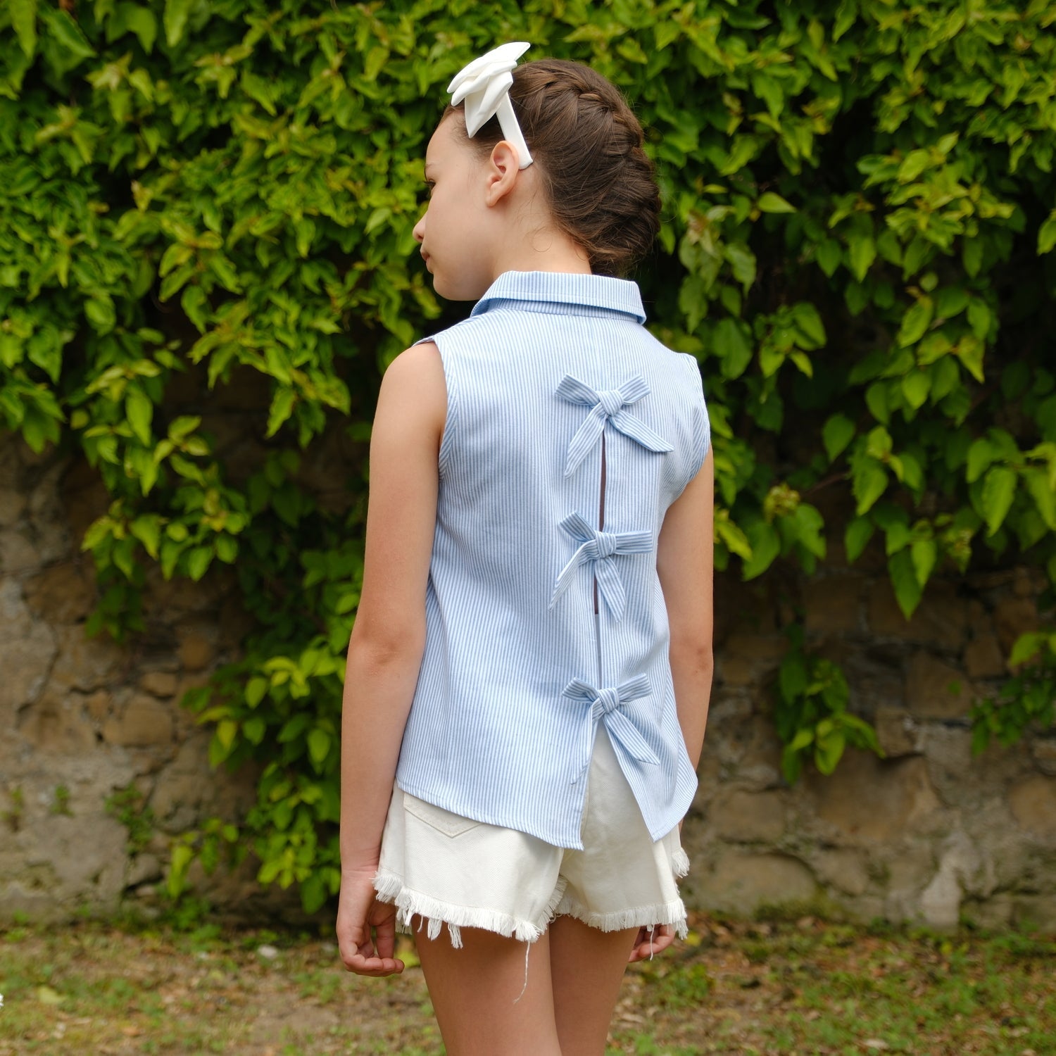 CAMICIA CON FIOCCHI RIGATA