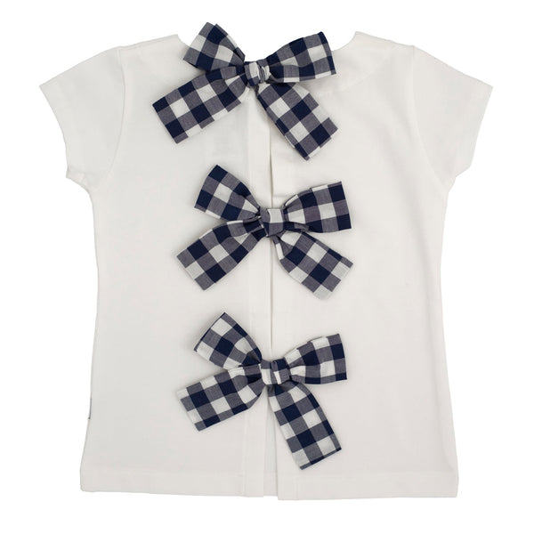 T-SHIRT CON FIOCCHI VICHY