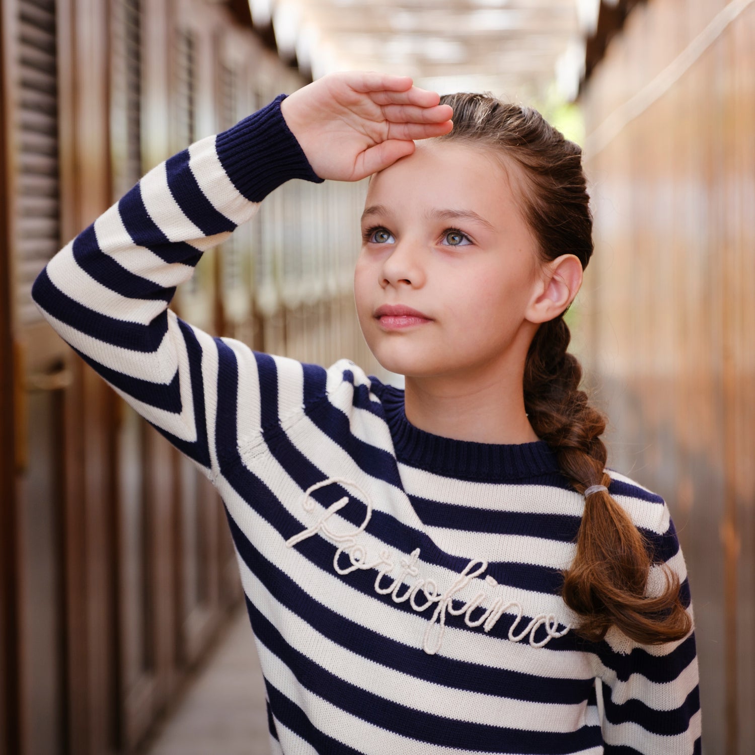 MAGLIONE A RIGHE RICAMO