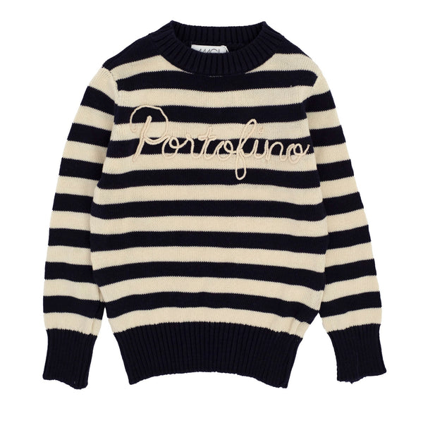 MAGLIONE A RIGHE RICAMO