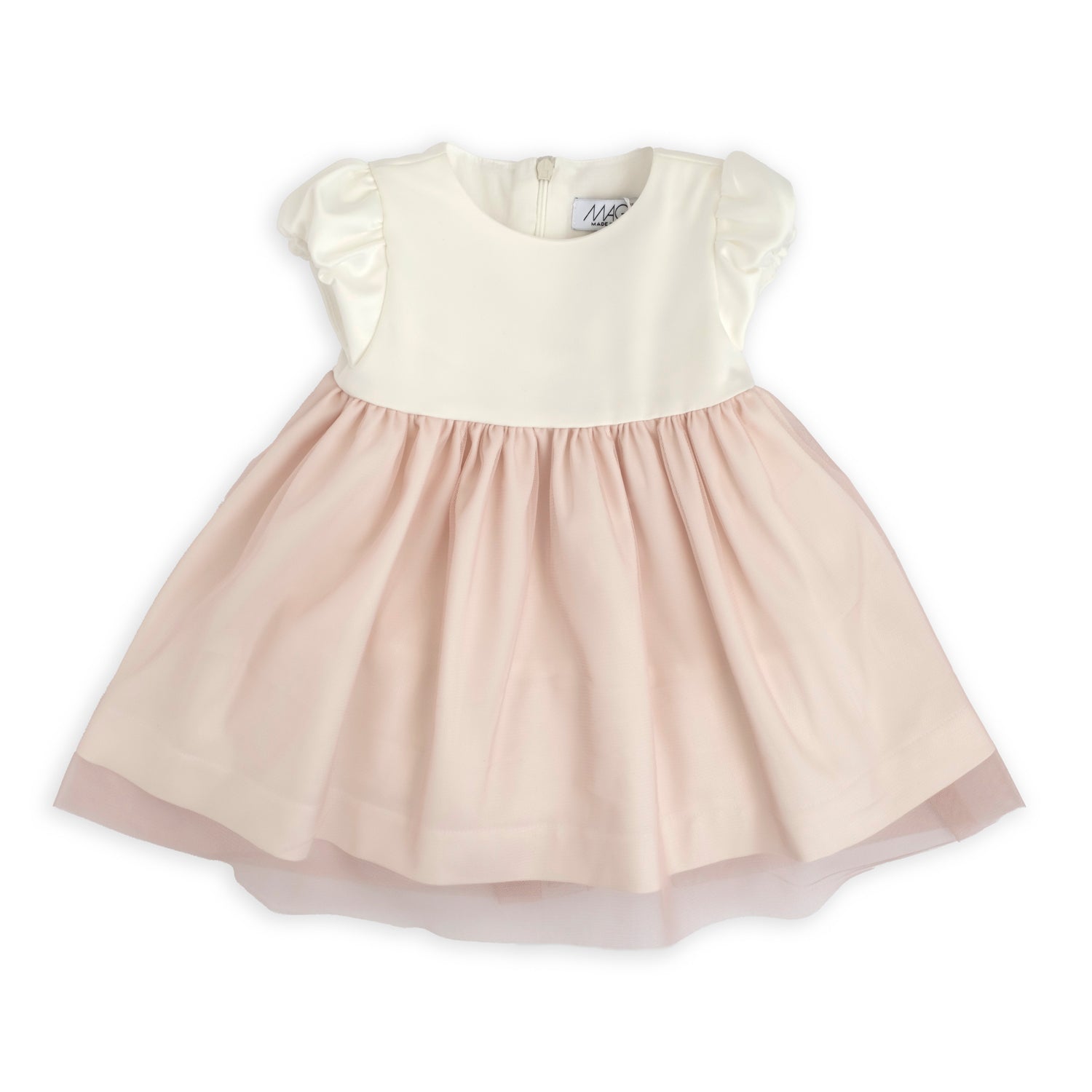 ABITO IN RASO CON GONNA TULLE