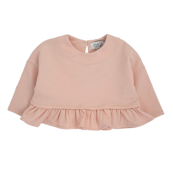 MAGLIA IN FELPA ROUCHES SUL FONDO