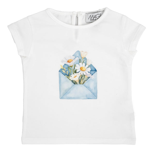 T-SHIRT STAMPA BUSTA CON MARGHERITE