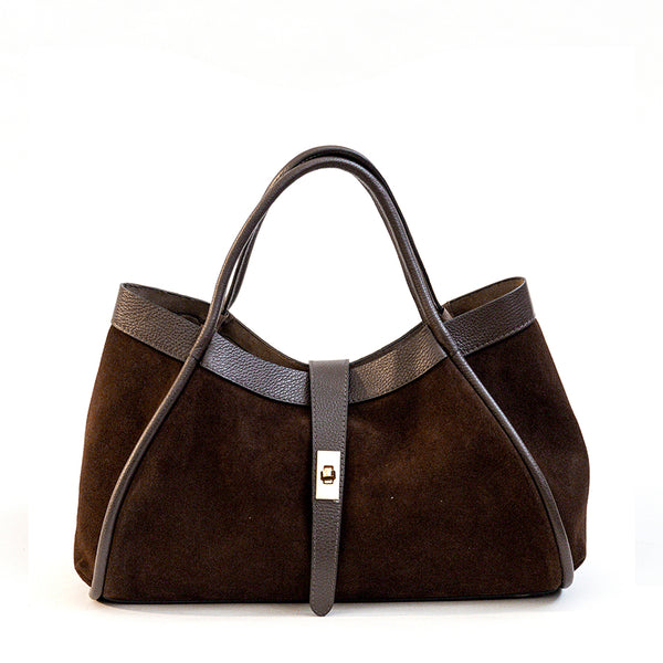 LOVE - Structured bag in leather and suede
