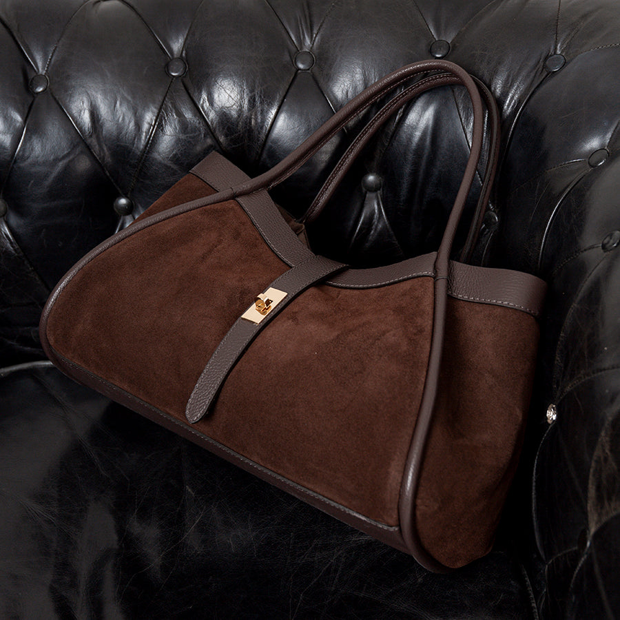 LOVE - Structured bag in leather and suede