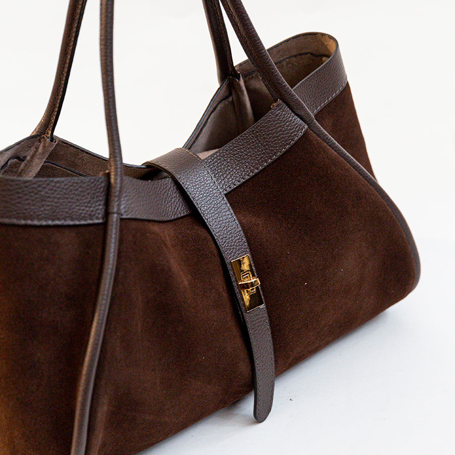 LOVE - Structured bag in leather and suede