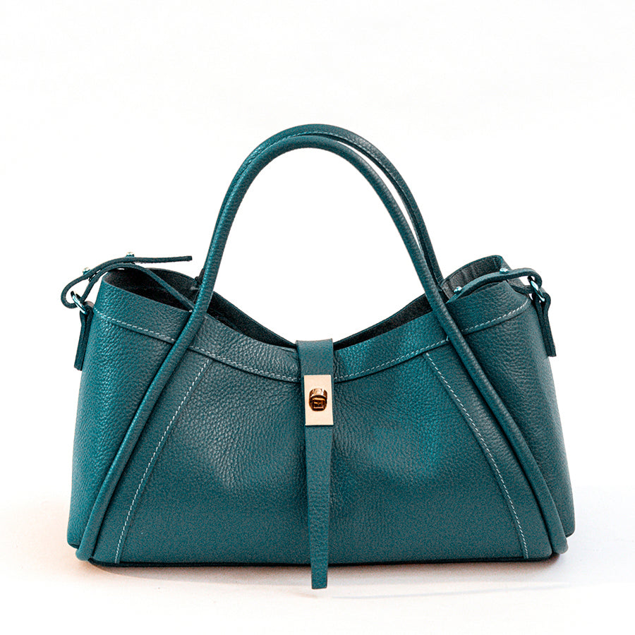 LOVE - Structured bag in teal leather
