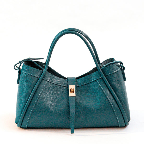 LOVE - Structured bag in teal leather