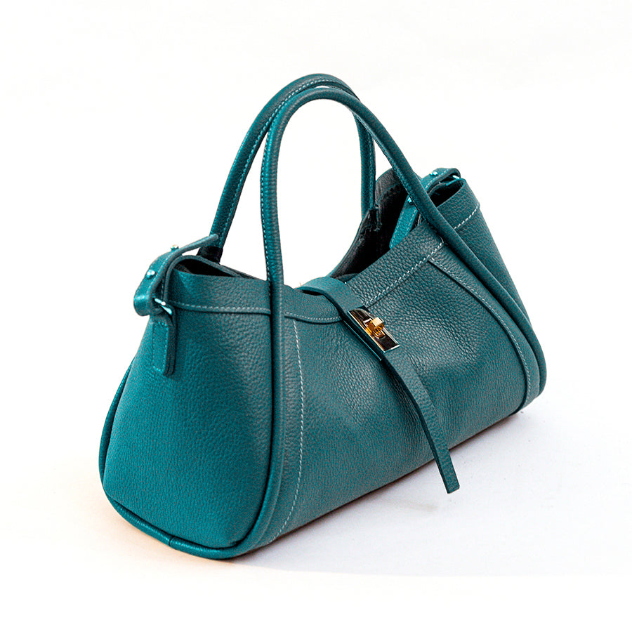 LOVE - Structured bag in teal leather