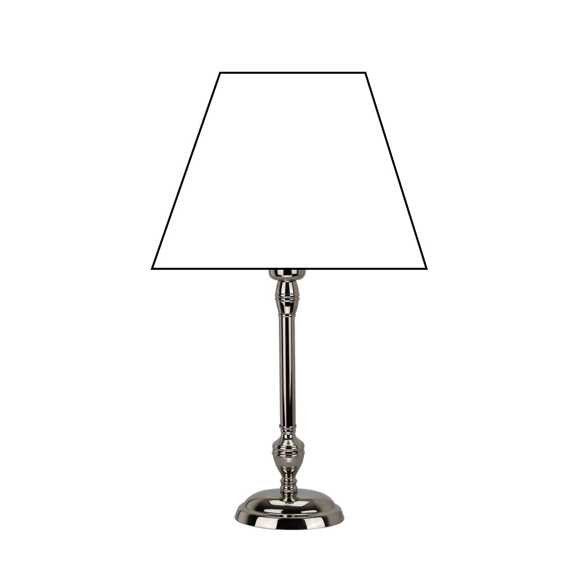 Lampenfuß Metall Nickel Glänzend mit runder Basis – 35 cm hoch, stilvoll und zeitlos.