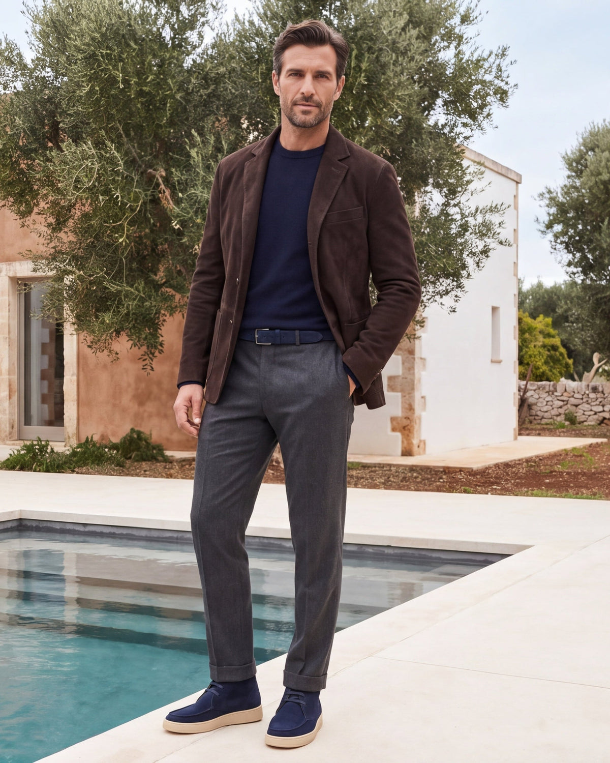 LEUCA - Navy Suede