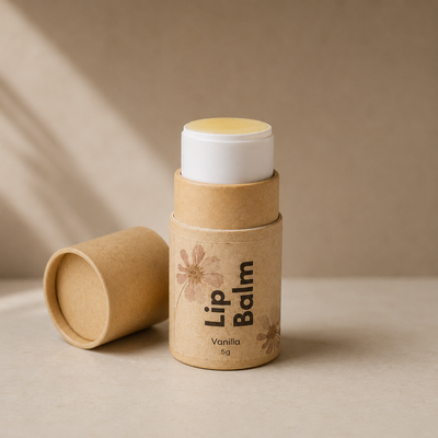 CocoBee natural lip balm in a recyclable paper tube