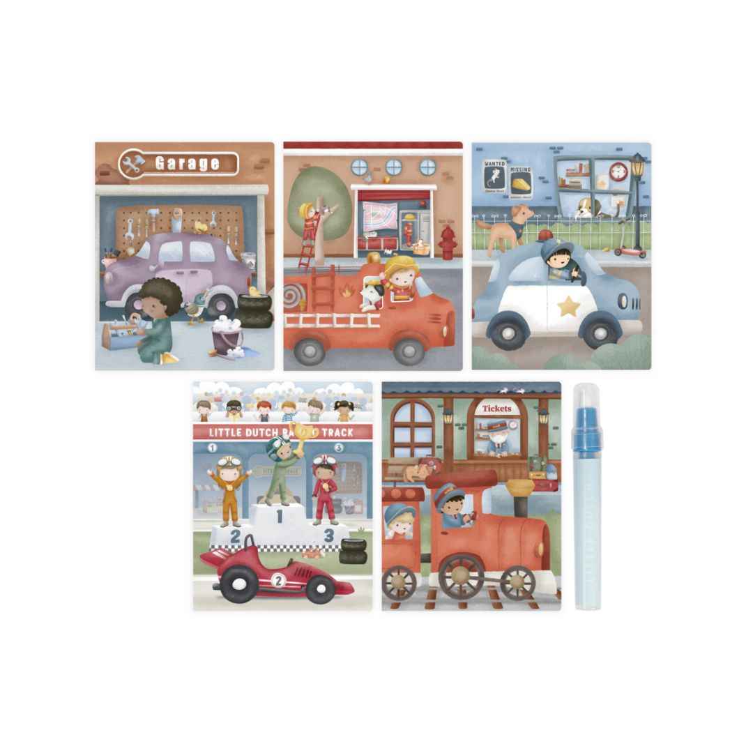 Little Dutch Vodna čarobna knjiga Jim Vehicles - detajl