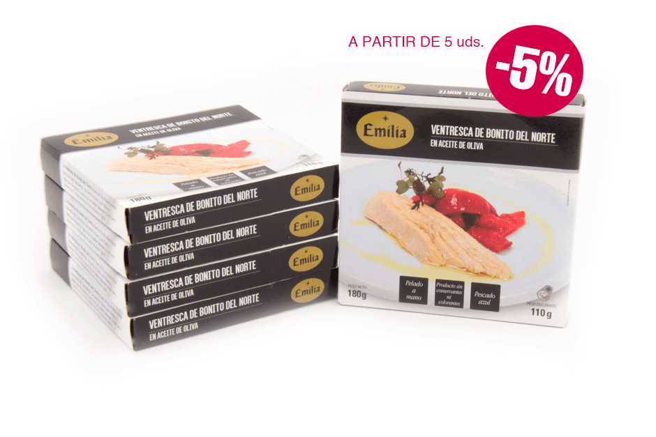 Ventresca of Northern Bonito in olive oil can 180g.