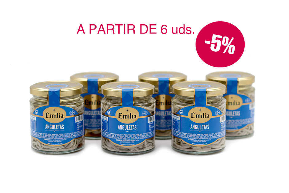 6 tarros de Anguletas en aceite