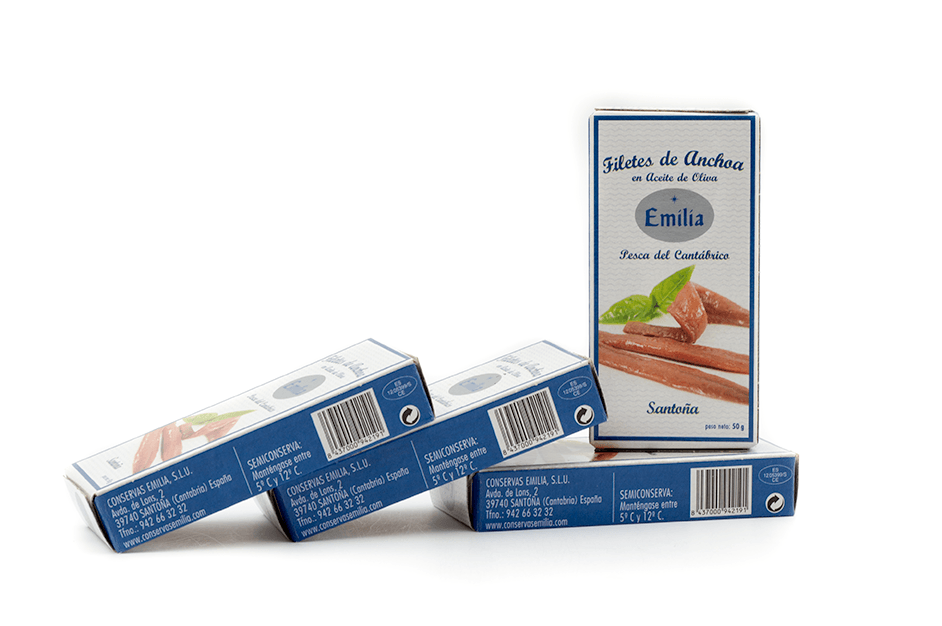 Filetes de Anchoa en aceite de oliva Serie Plata- Pescado del Cantábrico lata 50gr.