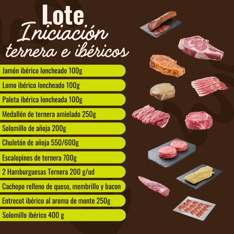 Starter pack of beef and home-raised Iberian products