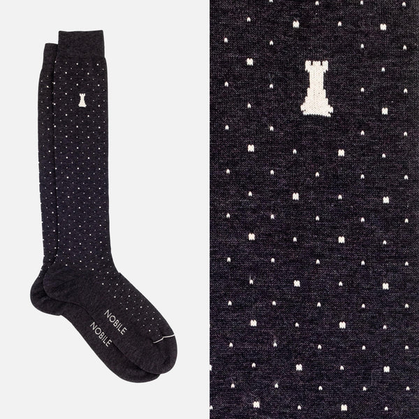 Trastevere Box of 6 Long Socks - 2x Dots/2x Stripes/2x Ribbed