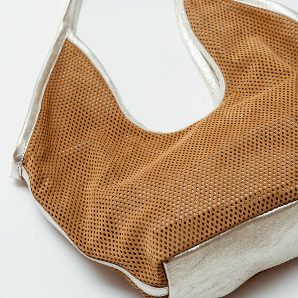 MAINE - Maxi bag in carved suede leather