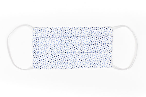 Masque blanc avec motif bleu clair