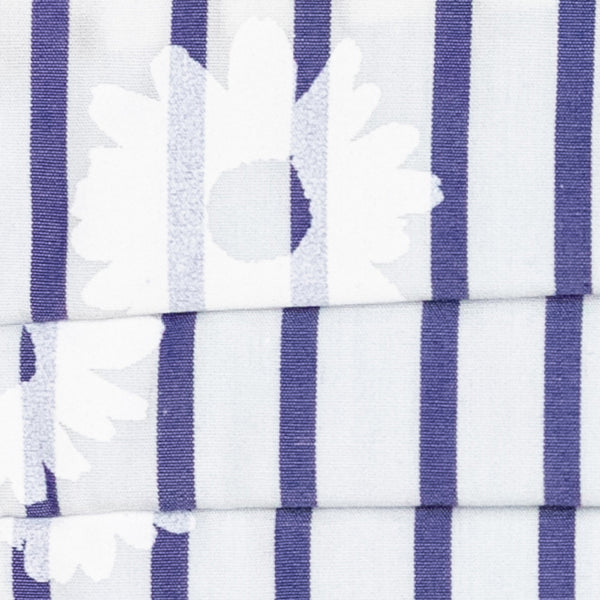 White mask with stripes and flowers